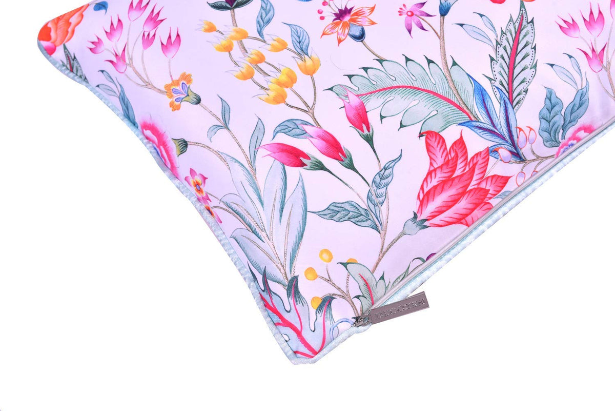 Floral printed throw pillow cover in 20x20 inches with vibrant floral design, made by CC-9697-A-4 for decorative cushions.