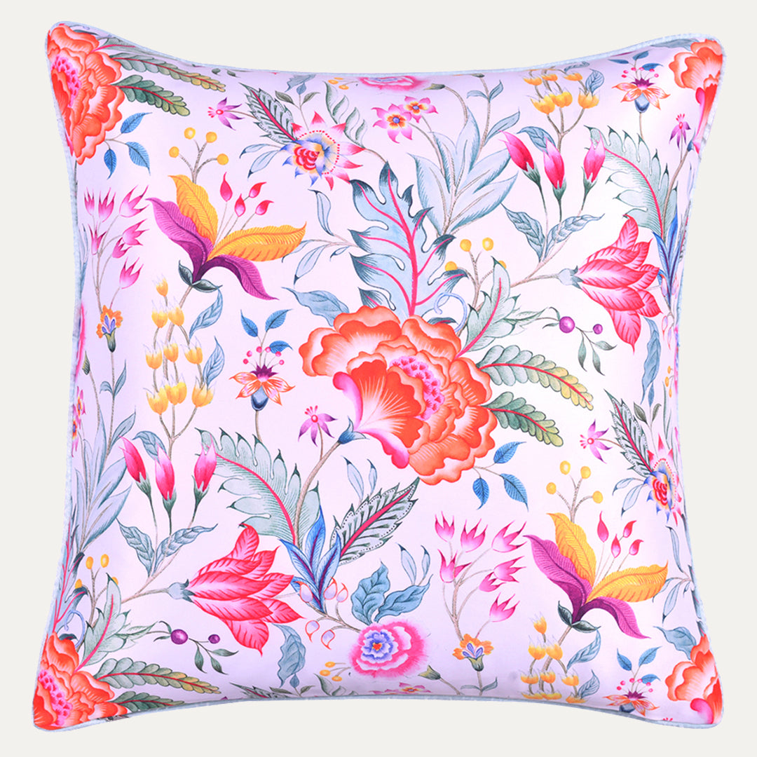 Floral printed throw pillow cover, 20x20 inches, decorative cushion cover from CC-9697-A-4 with vibrant floral design.