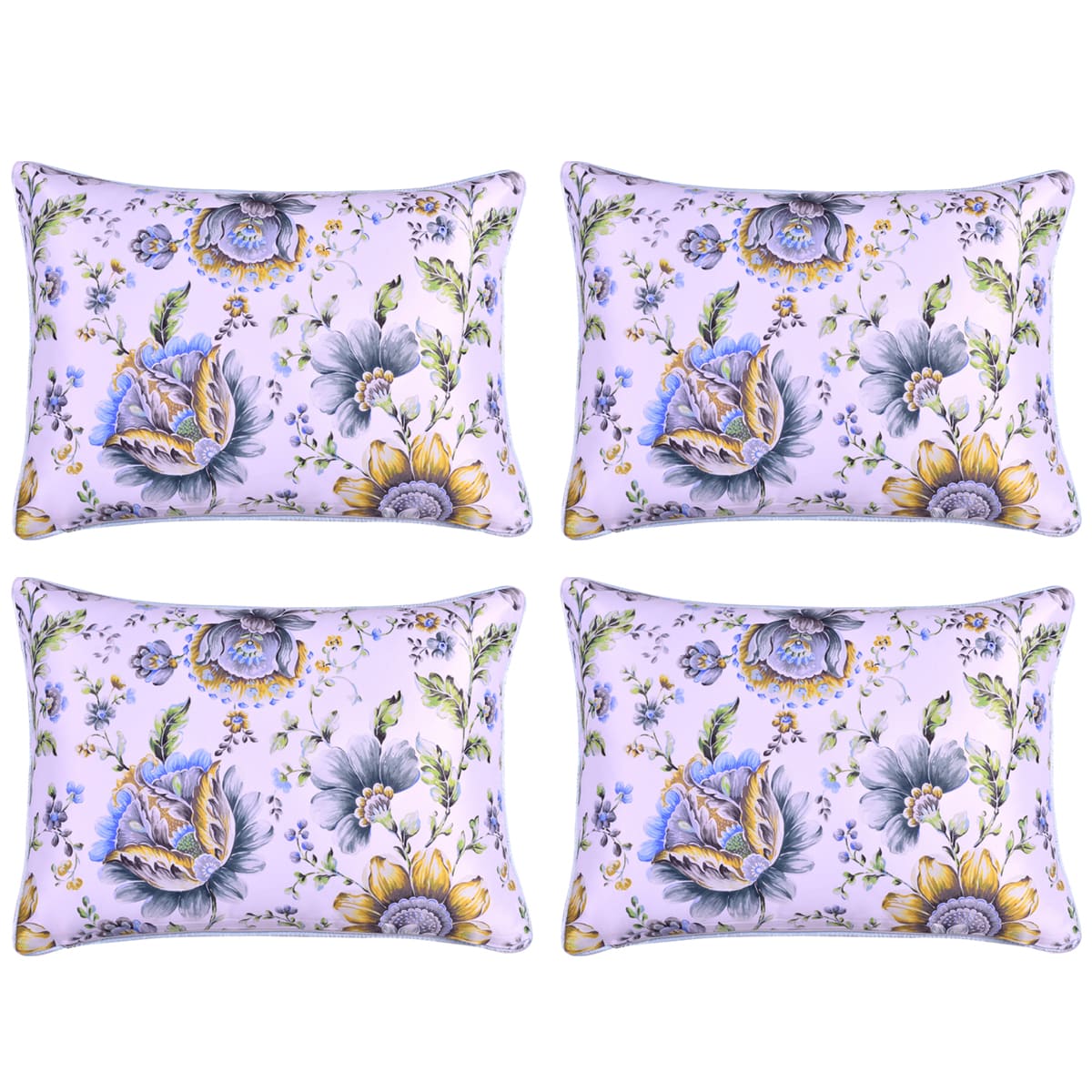 Floral Printed Throw Pillow Covers - 14 x 20 Inches - Decozen