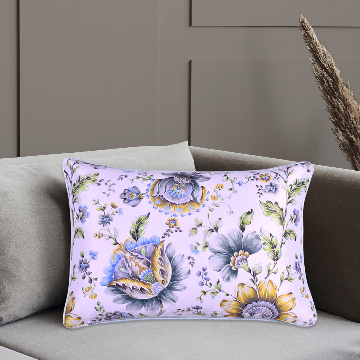 Floral Printed Throw Pillow Covers - 14 x 20 Inches - Decozen