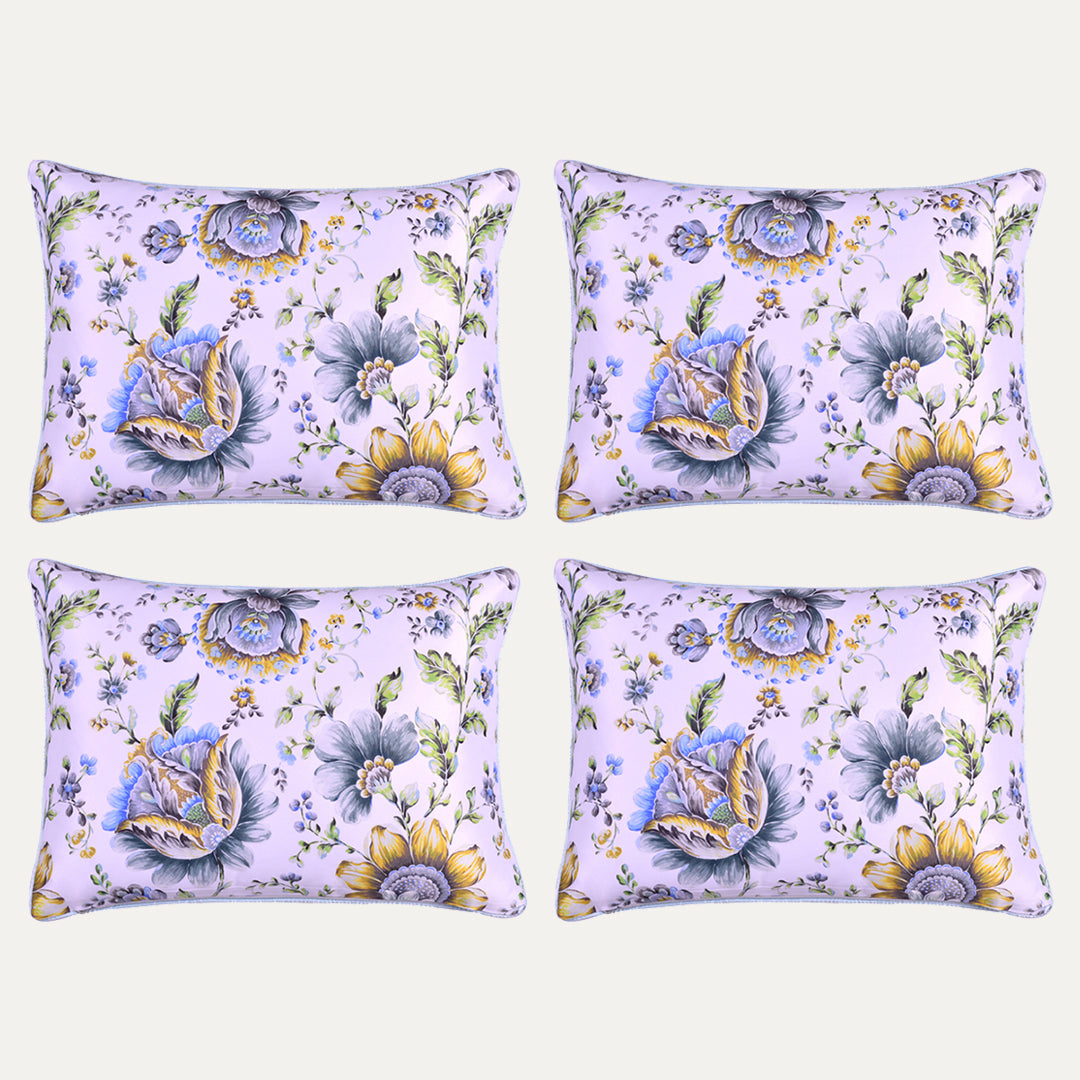 Floral Printed Throw Pillow Covers - 14 x 20 Inches - Decozen