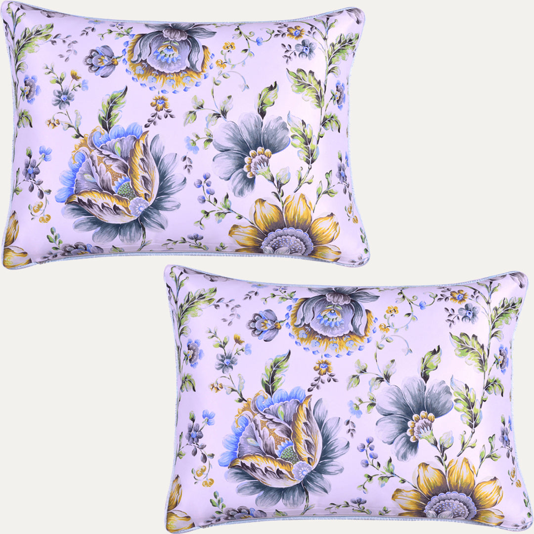 Floral Printed Throw Pillow Covers - 14 x 20 Inches - Decozen