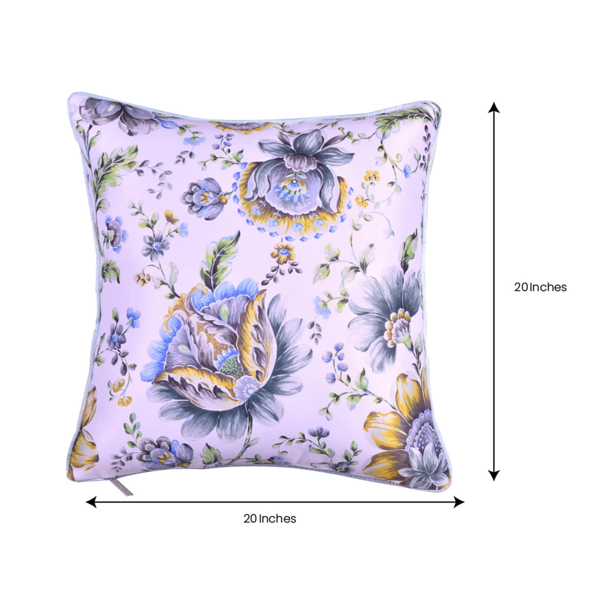 Floral printed throw pillow cover, 20x20 inches, by CC-9699-A-4, featuring vibrant floral design on fabric.