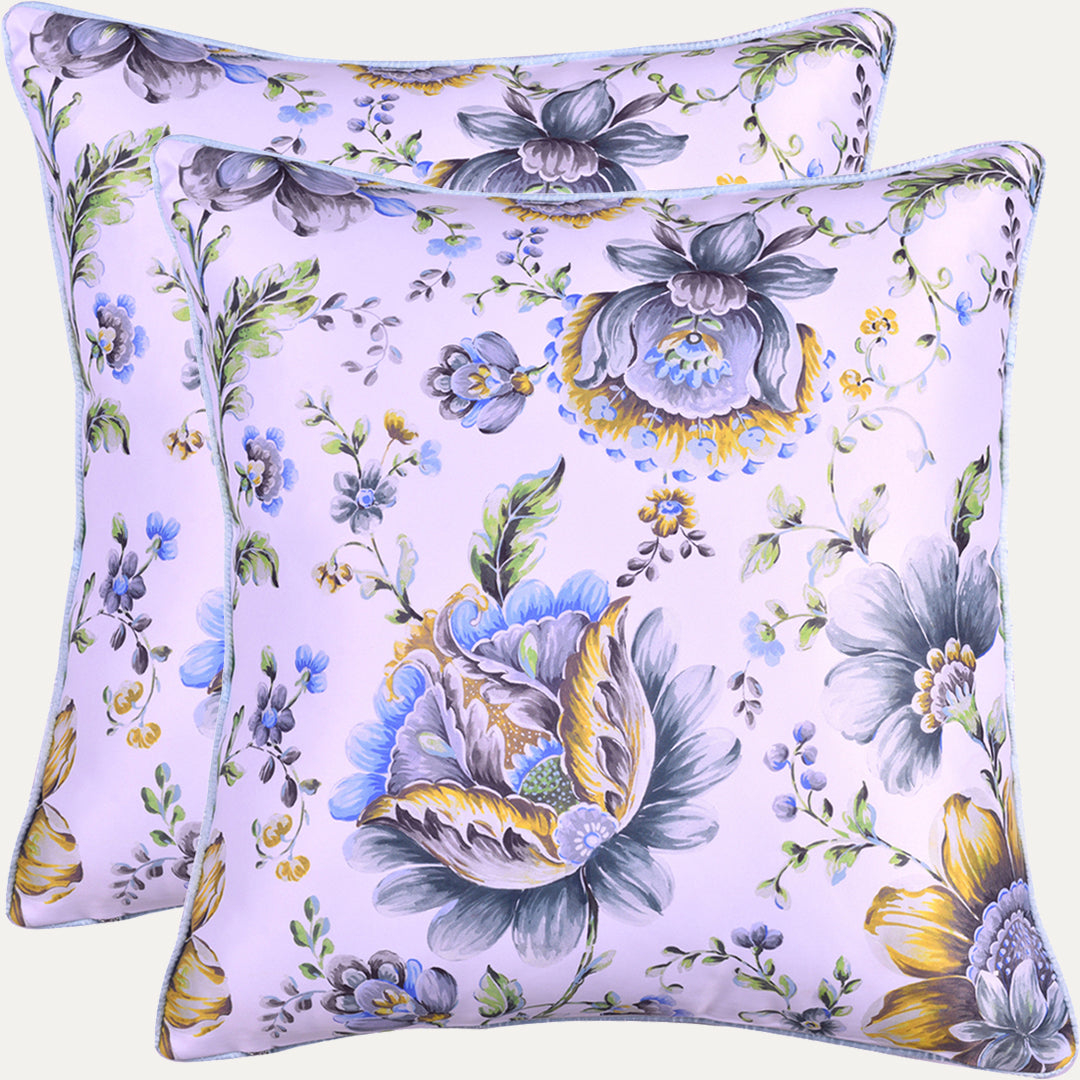 Floral printed throw pillow cover in 20x20 inches, decorative cushion cover from CC-9699-A-4, showcasing vibrant floral design.