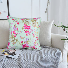 Floral Printed Throw Pillow Covers - 20 x 20 Inches - Decozen