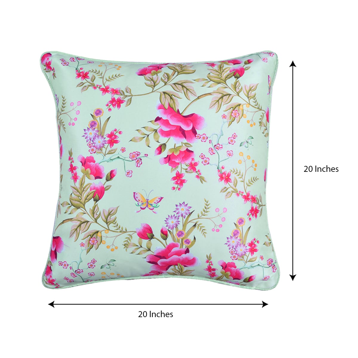 Floral Printed Throw Pillow Covers - 20 x 20 Inches - Decozen
