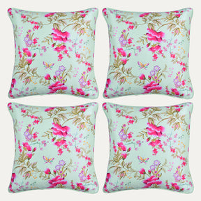 Floral Printed Throw Pillow Covers - 20 x 20 Inches - Decozen