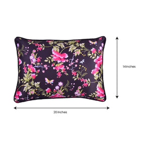 Floral printed throw pillow cover measuring 14 x 20 inches with colorful floral design, made by CC-9702-4.