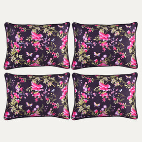 Floral printed throw pillow cover, 14 x 20 inches, soft fabric with vibrant flower pattern, designed for decorative throw pillows.