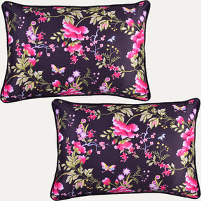 Floral printed throw pillow cover in 14x20 inches, decorative cushion cover from CC-9702-4 for home decor.