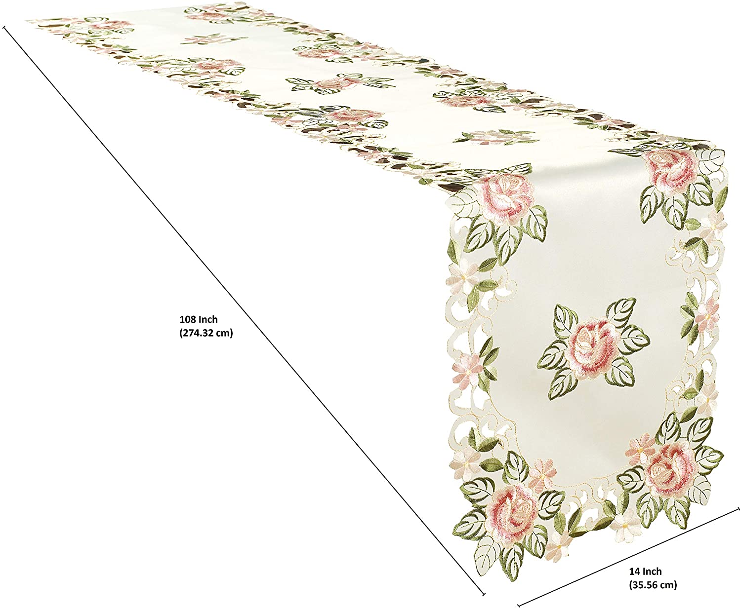 Table Runner with European Embroidery - The Bryton Collection - Decozen