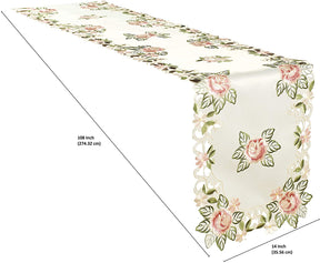 Table Runner with European Embroidery - The Bryton Collection - Decozen