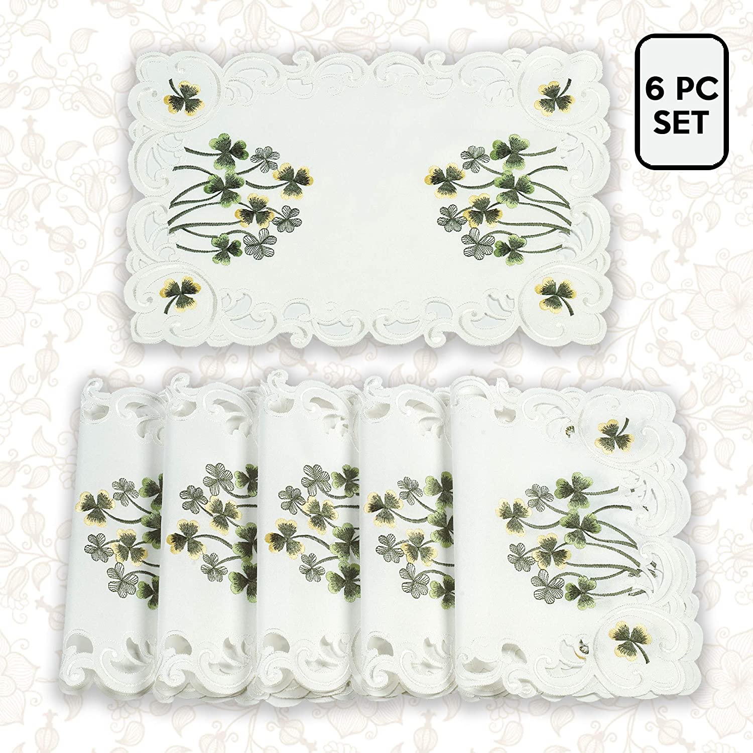 Placemats with European Embroidery - The Clem Collection - Decozen