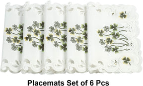 Placemats with European Embroidery - The Clem Collection - Decozen