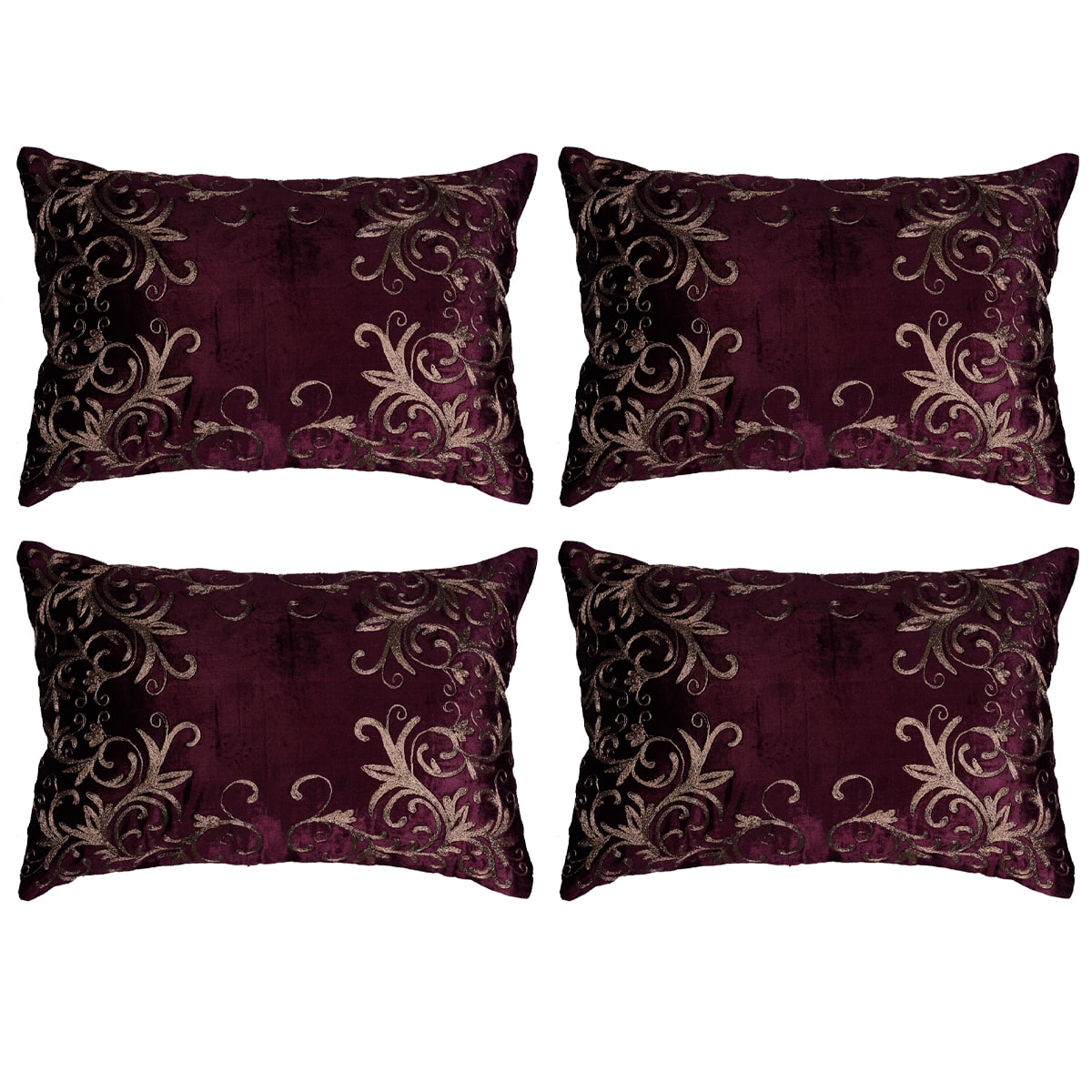 Maroon Throw Pillow Covers - 14 x 20 inches - Decozen