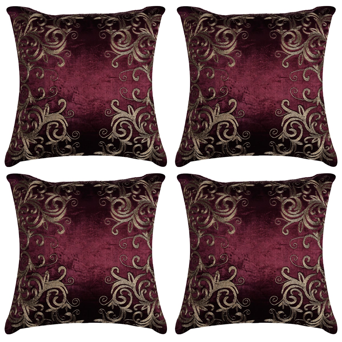 Maroon Throw Pillow Covers - 18 x 18 inches - Decozen