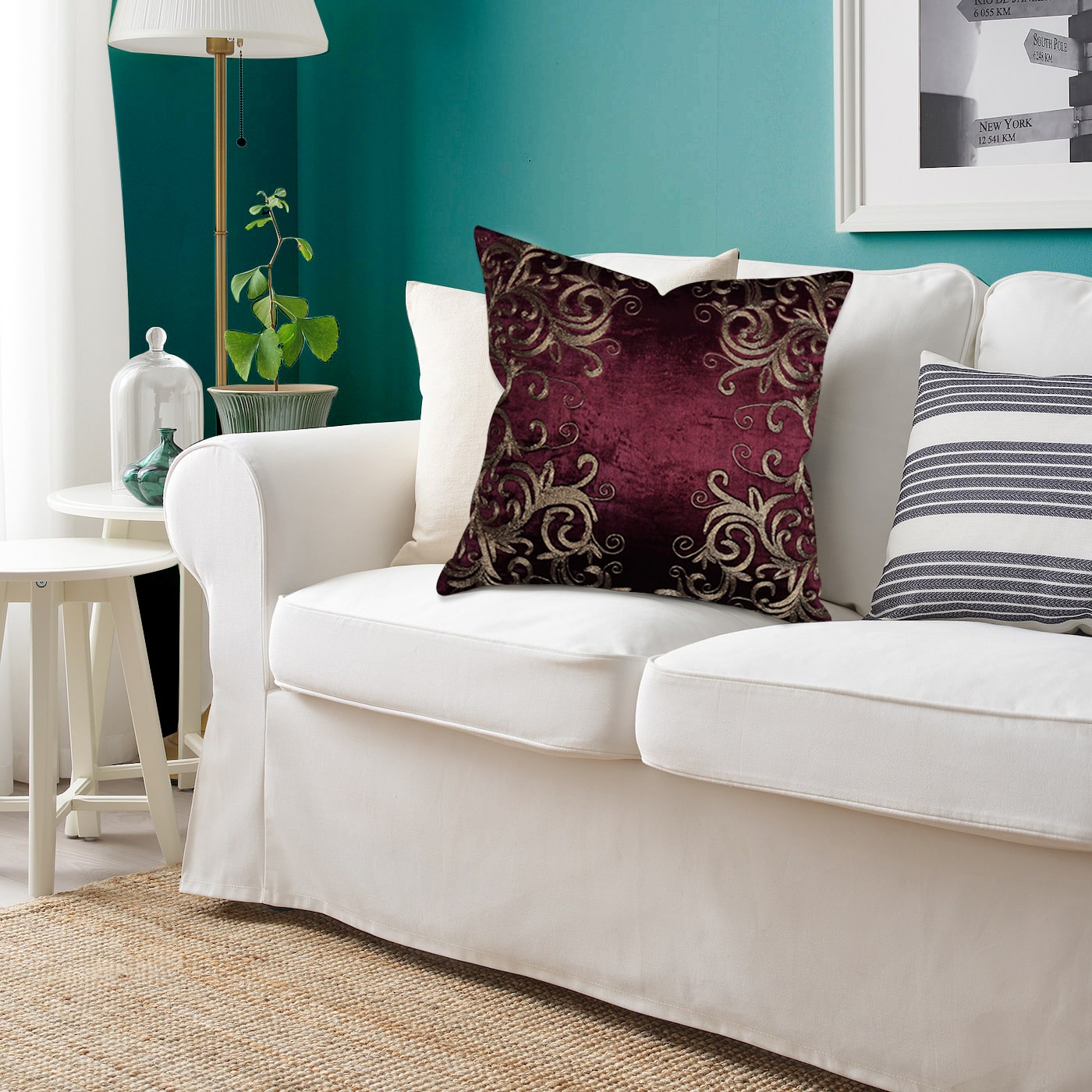 Maroon Throw Pillow Covers - 18 x 18 inches - Decozen