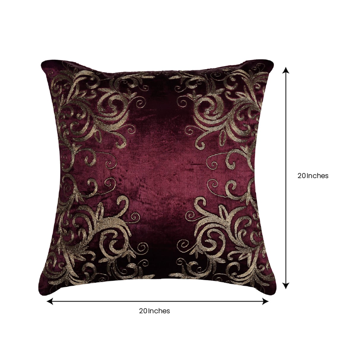 Maroon Throw Pillow Covers - 18 x 18 inches - Decozen