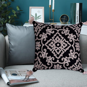 Black and Beige Throw Pillow Covers - Set of 2 and 4, 18 x 18 inches - Decozen