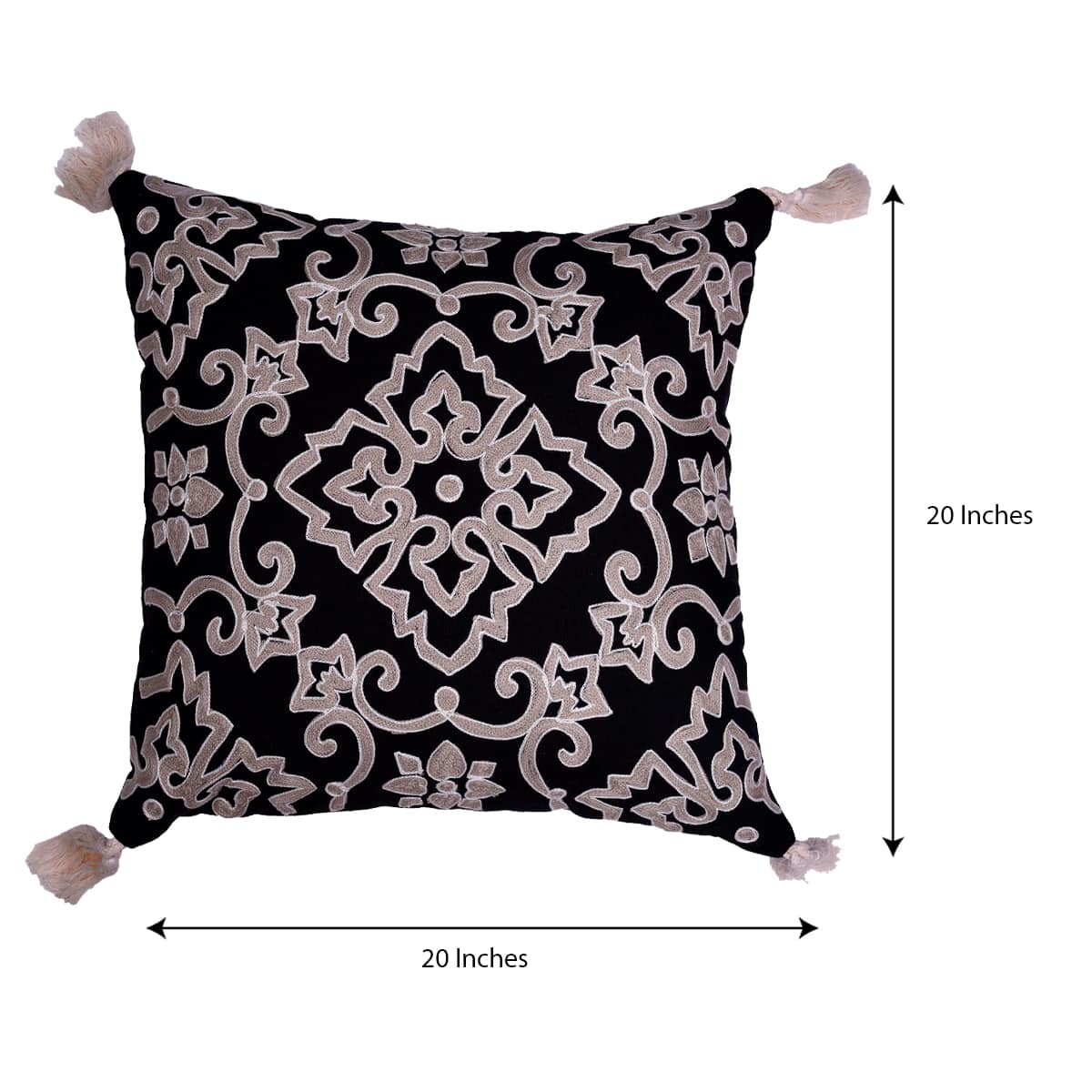 Black and Beige Throw Pillow Covers - Set of 2 and 4, 18 x 18 inches - Decozen