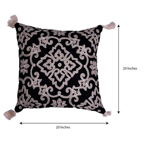 Black and Beige Throw Pillow Covers - Set of 2 and 4, 18 x 18 inches - Decozen