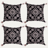 Black and Beige Throw Pillow Covers - Set of 2 and 4, 18 x 18 inches - Decozen