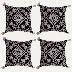 Black and Beige Throw Pillow Covers - Set of 2 and 4, 18 x 18 inches - Decozen