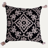 Set of 2 or 4 black and beige throw pillow covers from CU6219-45, 18x18 inches, featuring stylish fabric and modern design.