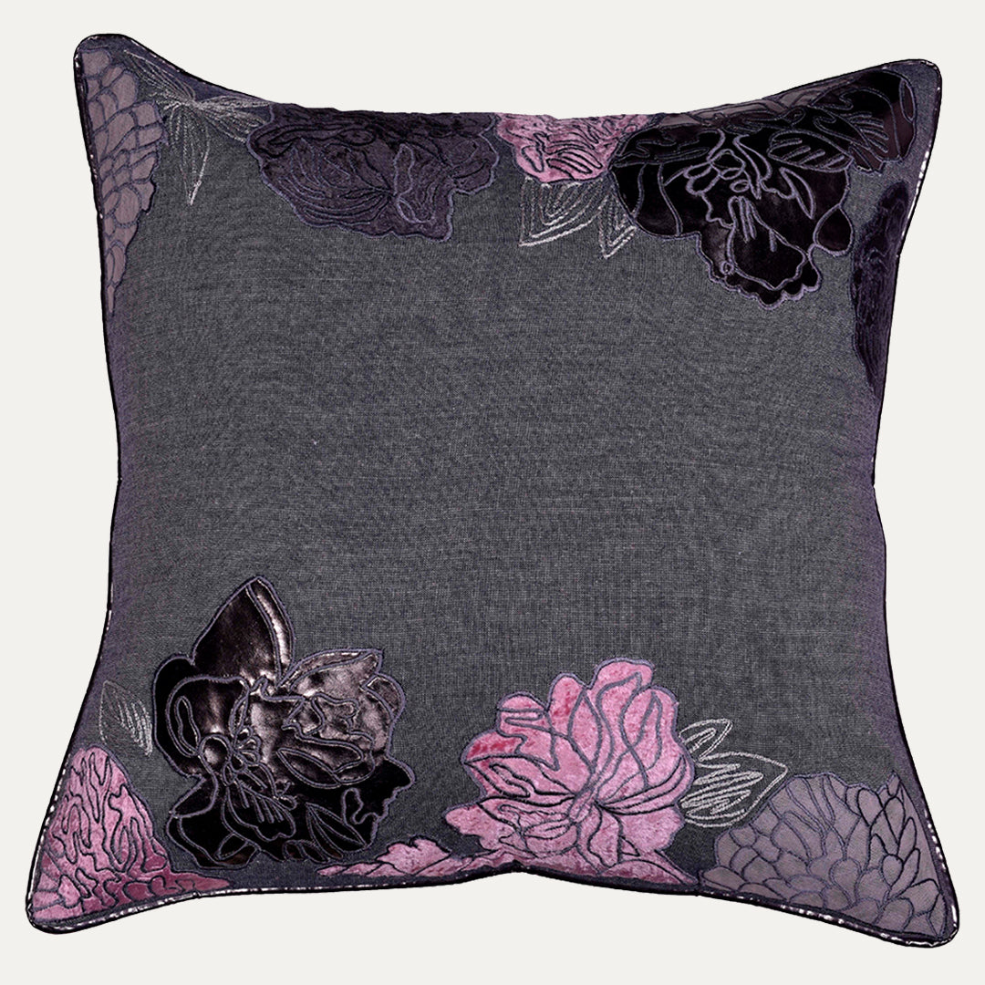 Set of gray throw pillow covers from CU6303-45-4, 18x18 inches, for decorative cushions in living rooms or bedrooms.