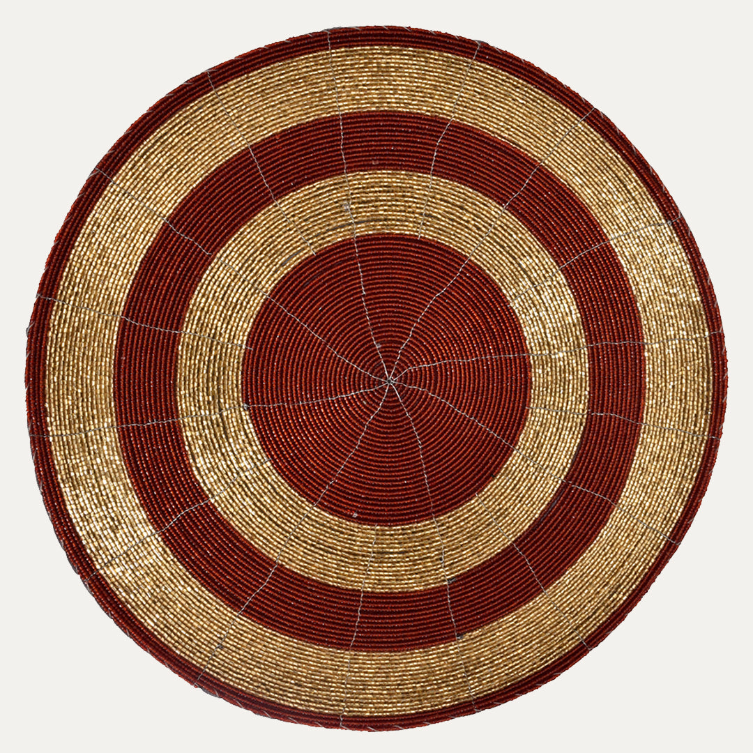 Aidden Bloom – Beaded Placemats, The Aidden Collection Artistic Decorative Dining Table Décor 14 inch - Decozen