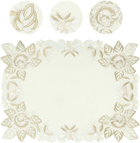 Table Runner with European Embroidery - The Dayse Collection - Decozen