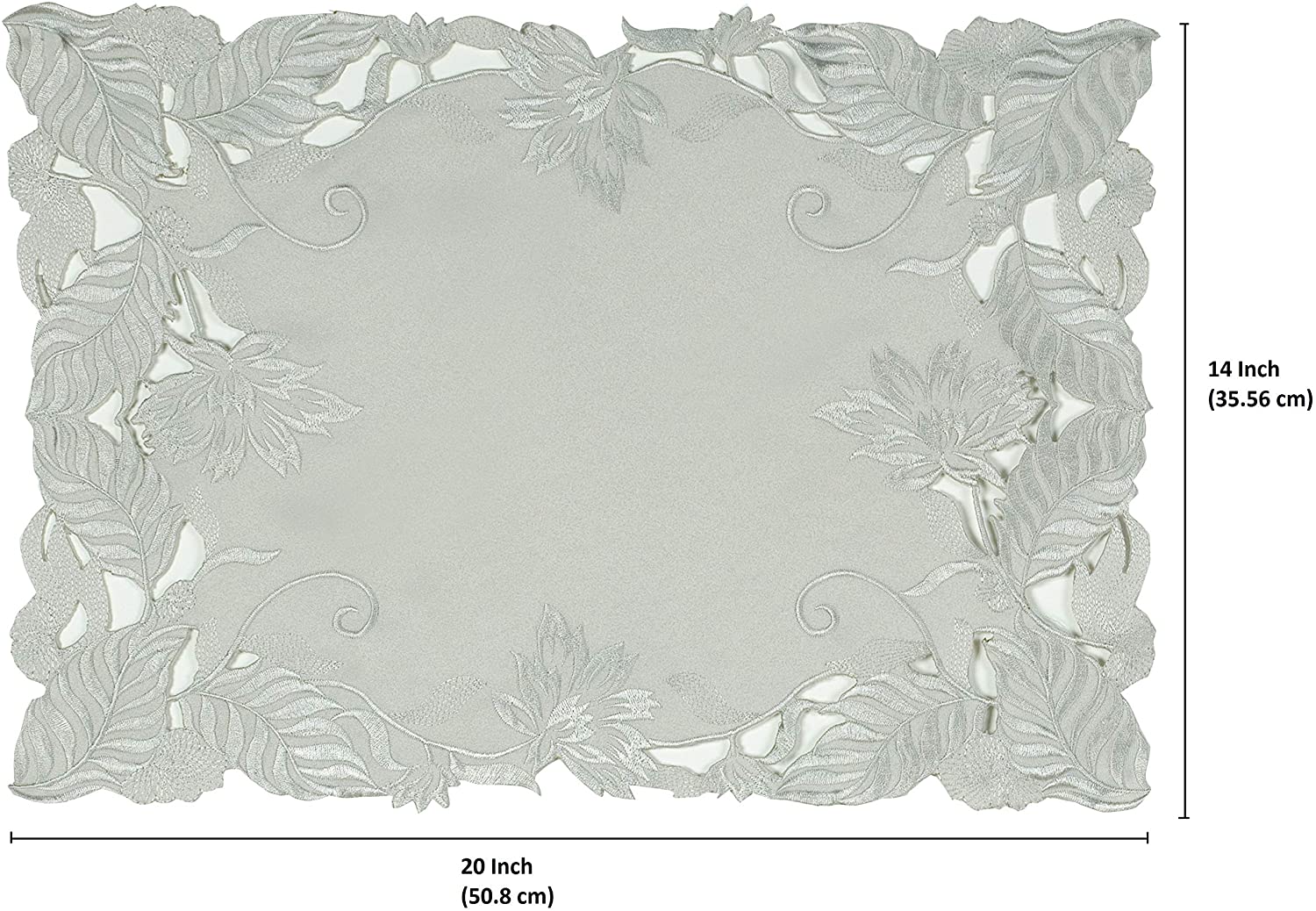 Set of six linen placemats with intricate European embroidery from The Corda Collection, stylish tableware by FL3155-PM.