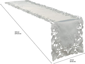 Table Runner with European Embroidery - The Corda Collection - Decozen