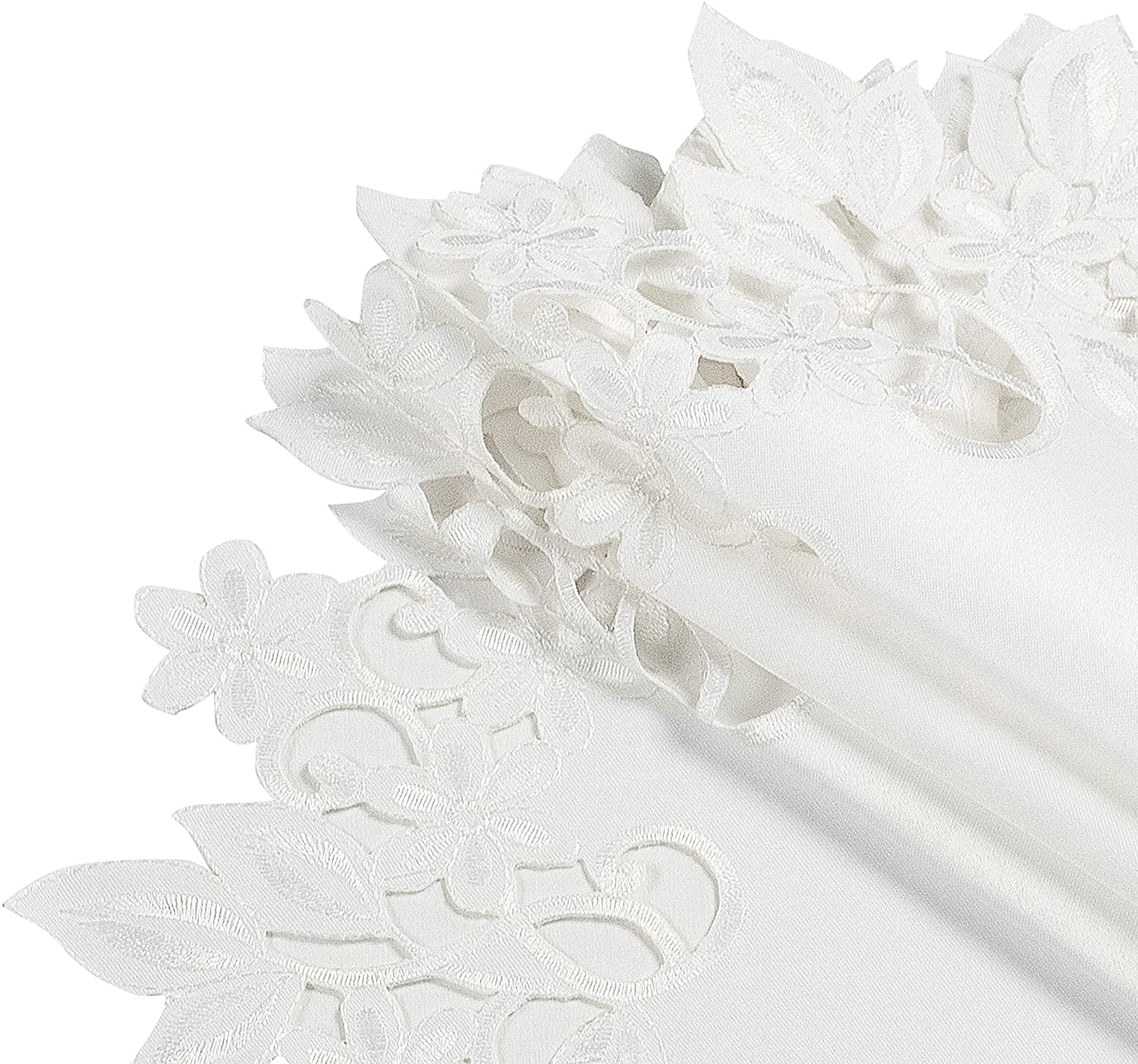 White Round Linen Placemat Doilies - The Darvin Collection - Decozen