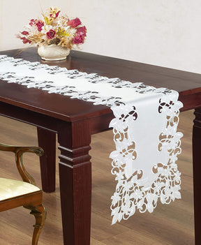 Table Runner with European Embroidery - The Darvin Collection - Decozen