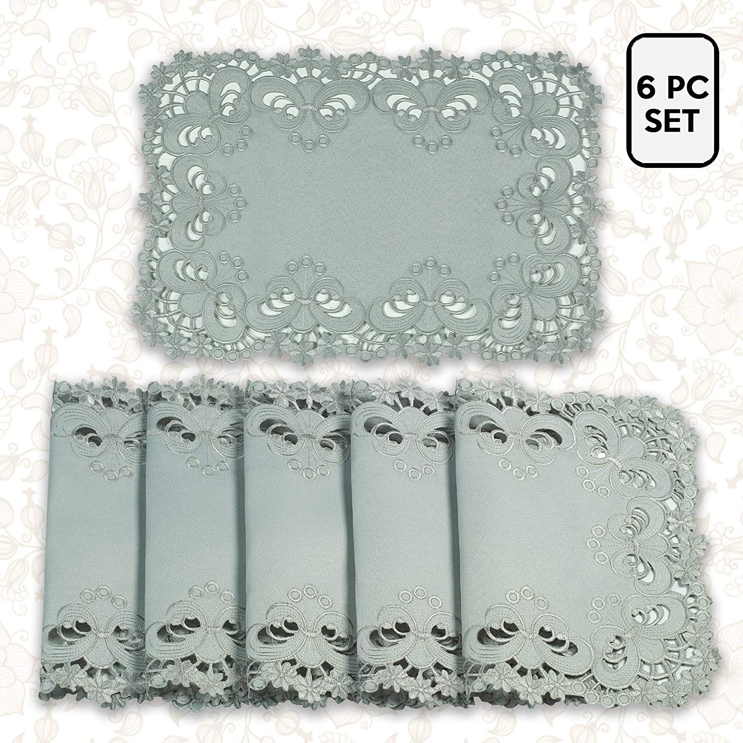 Placemats with European Embroidery - The Creola Collection - Decozen
