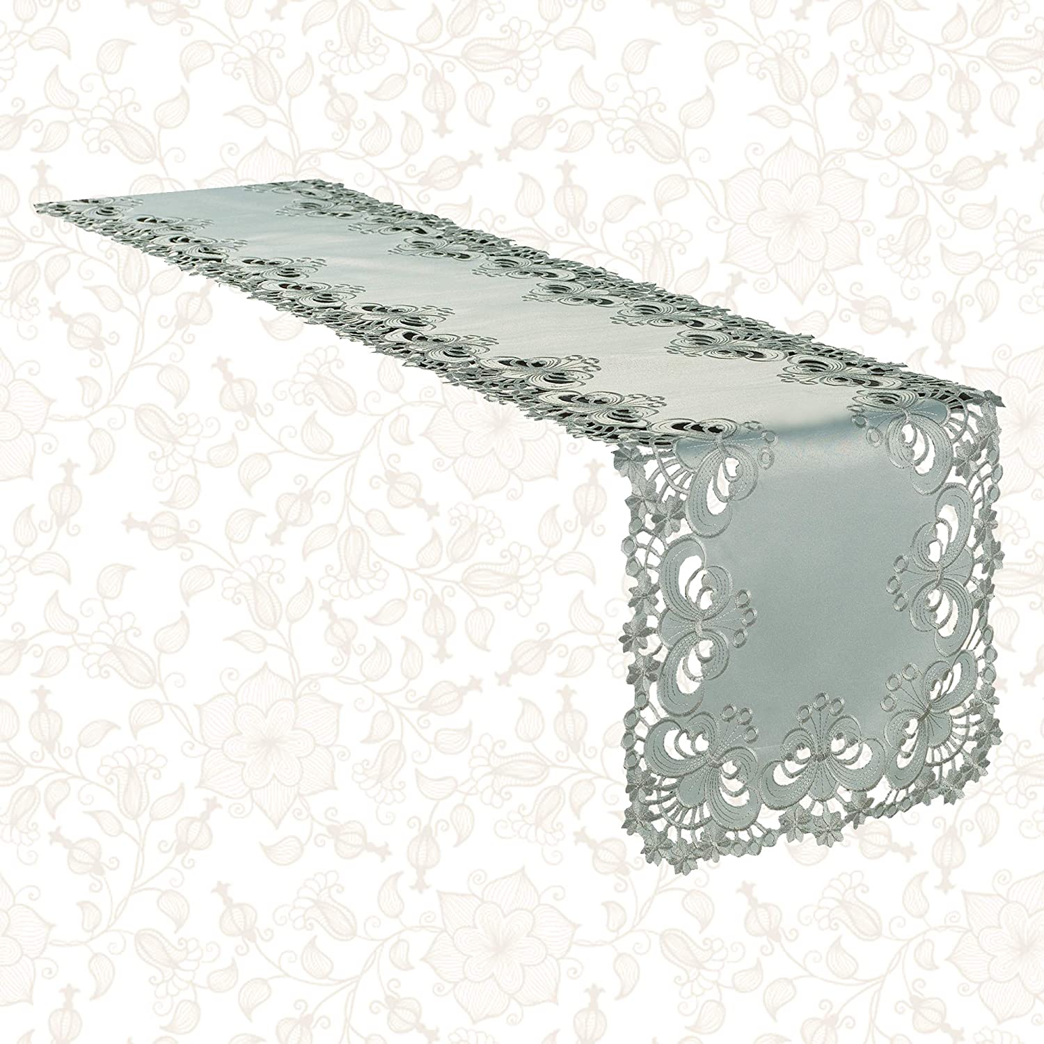 Table Runner with European Embroidery - The Creola Collection - Decozen