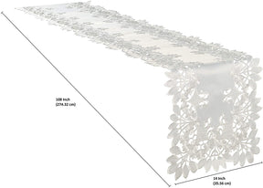 Table Runner with European Embroidery - The Deandra Collection - Decozen