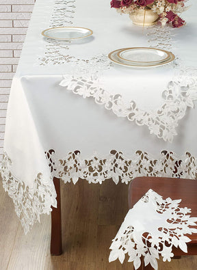 Table Runner with European Embroidery - The Deandra Collection - Decozen