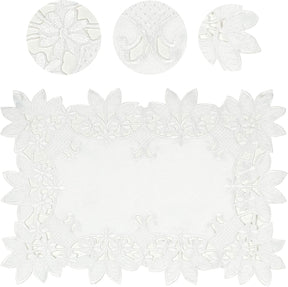 Table Runner with European Embroidery - The Deandra Collection - Decozen