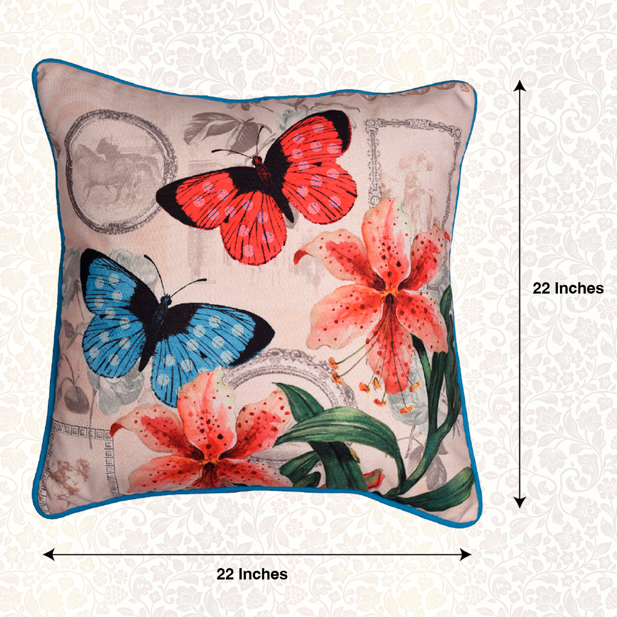 Butterfly Printed Throw Pillow Cover - Set of 4 - Decozen