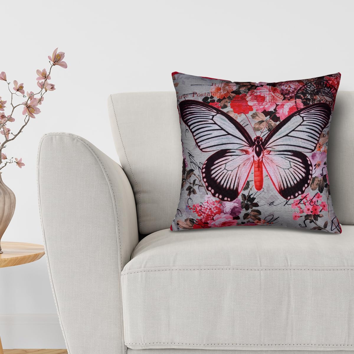 Butterfly Printed Design Throw Pillow Covers - Decozen