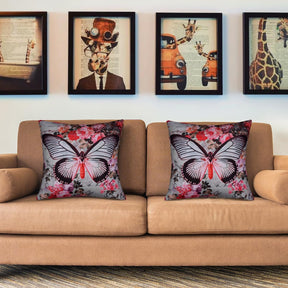 Butterfly Printed Design Throw Pillow Covers - Decozen