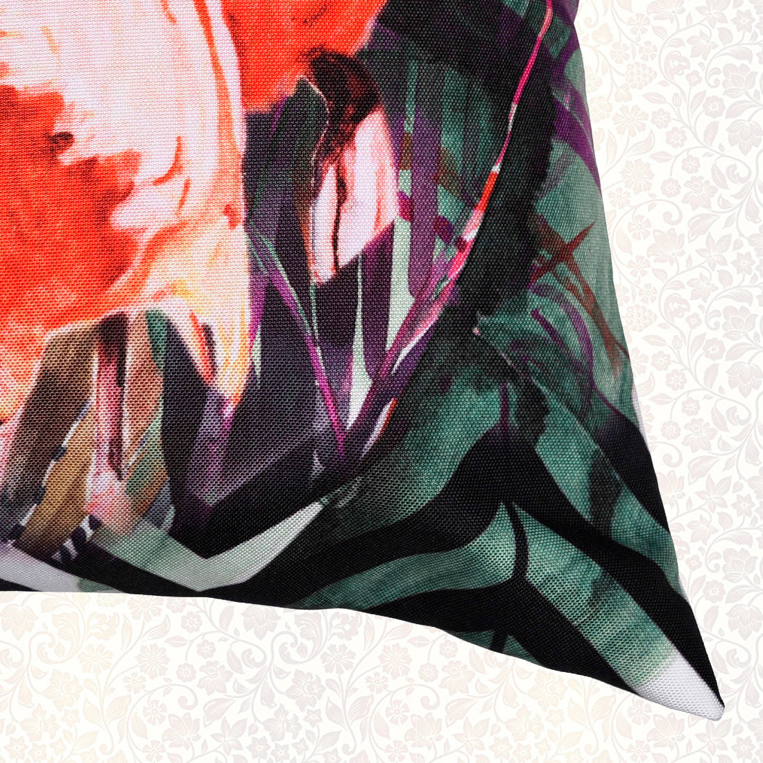 Set of four flamingo printed throw pillow covers, 18x18 inches, designed for stylish home decor by LD20180010168-4.