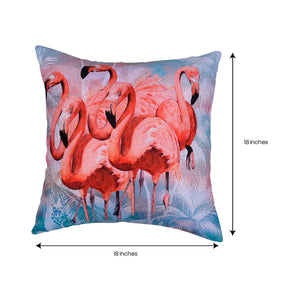 Flamingo printed design throw pillow cover from LD20180010173, featuring vibrant flamingo pattern on soft fabric cushion cover.
