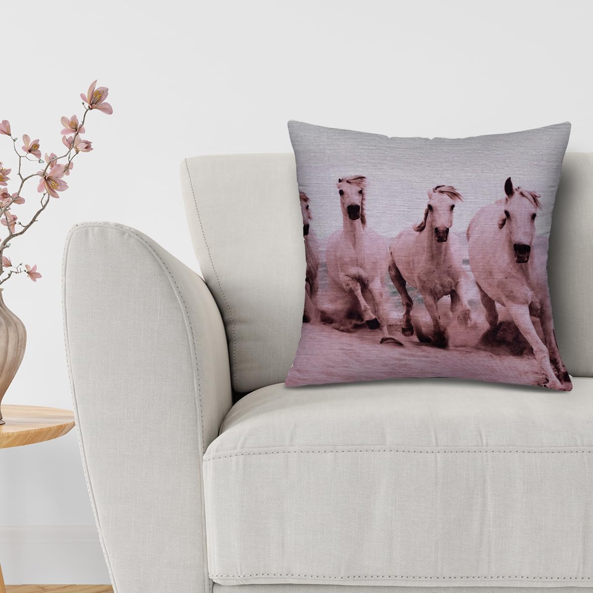Horse Printed Design Throw Pillow Covers - Decozen