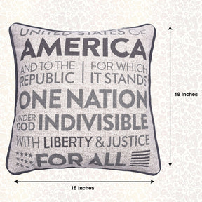 Patriotic Design Printed Throw Pillow Cover - Set of 3, 18 x 18 Inches - Decozen