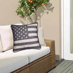 Patriotic Design Printed Throw Pillow Cover - Set of 3, 18 x 18 Inches - Decozen