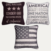Patriotic Design Printed Throw Pillow Cover - Set of 3, 18 x 18 Inches - Decozen