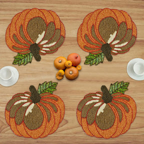 Jadon Ember – Beaded Placemats, The Jadon Autumn Collection Artistic Decorative Dining Table Décor - Decozen